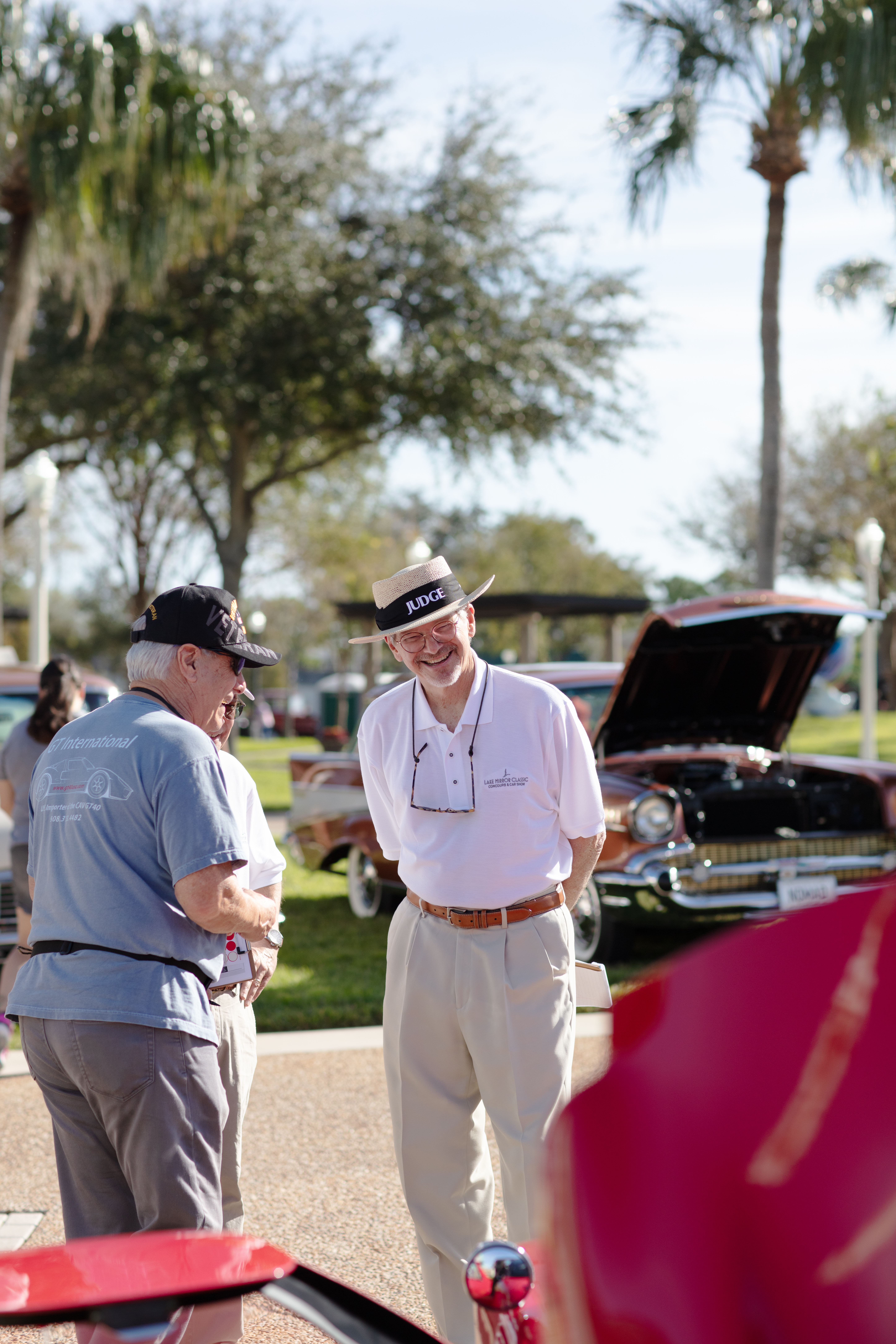 Concours vehicle on the Lake Mirror Classic show field