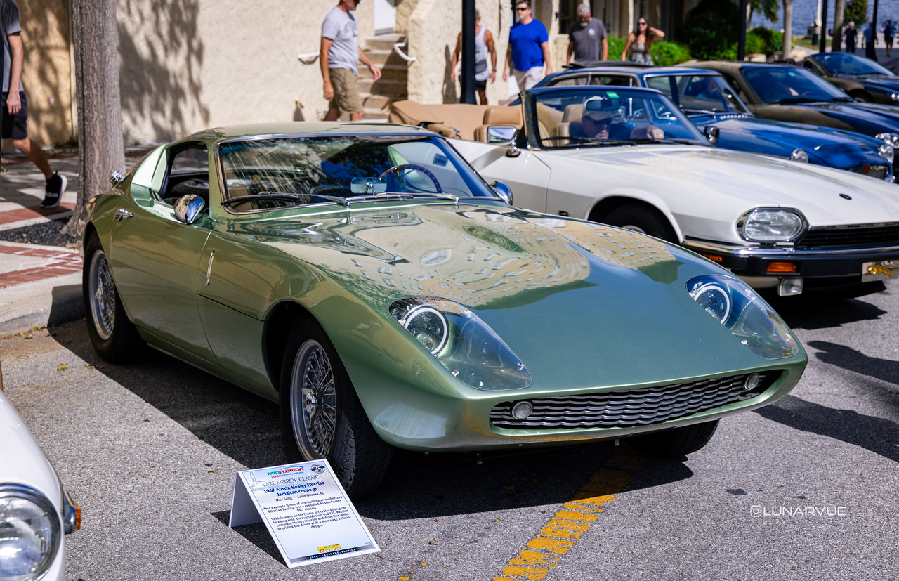 Classic cars and visitors at the 2024 Lake Mirror Classic Downtown Car Show in historic downtown Lakeland, Florida.